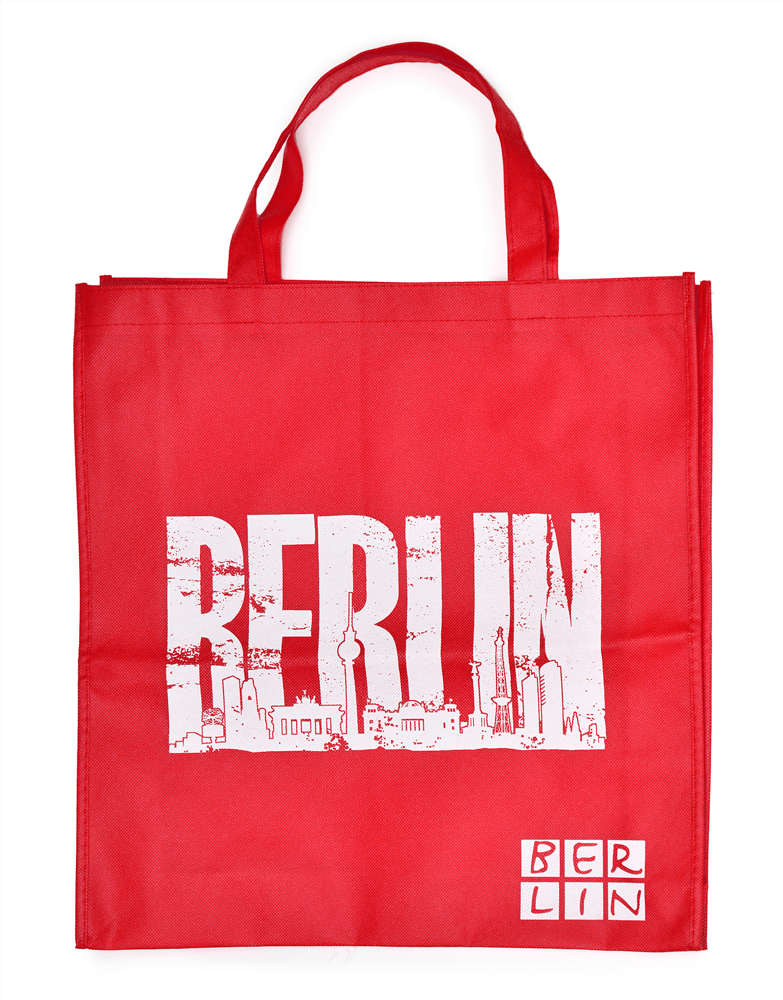 Shoppingbag BERLIN rot-weiß
