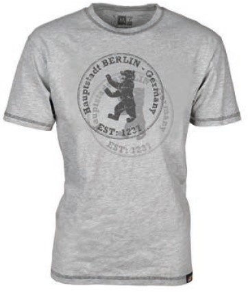 T-Shirt BERLIN Stempel, grau